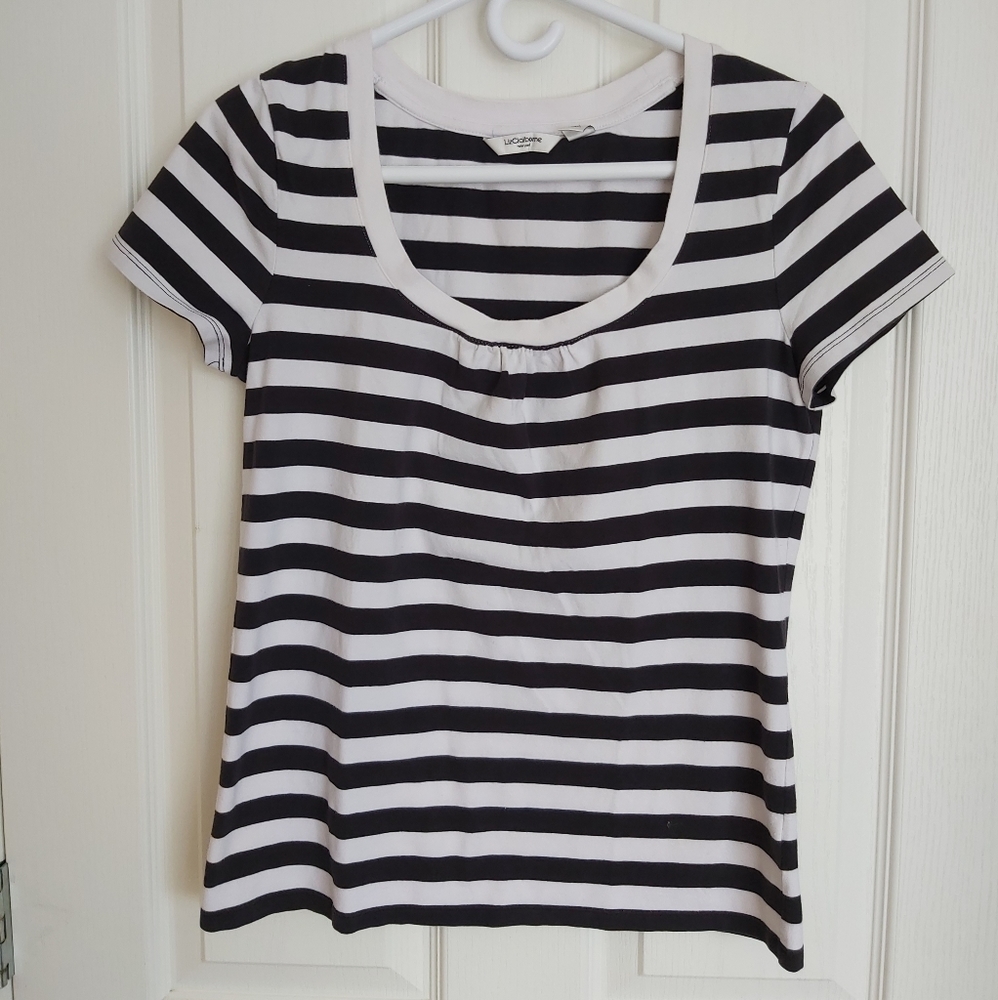 2/$15 Liz Claiborne black and white striped shirt